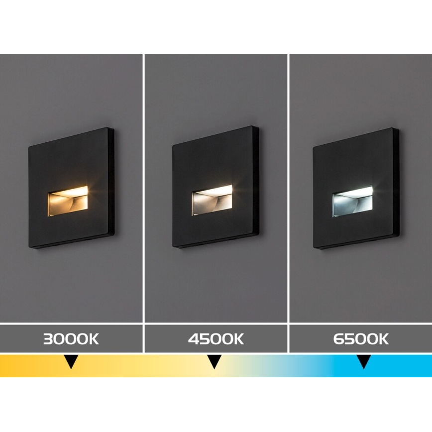 Rabalux - LED trappearmatur LED/1W/230V 3000/4500/6500K sort