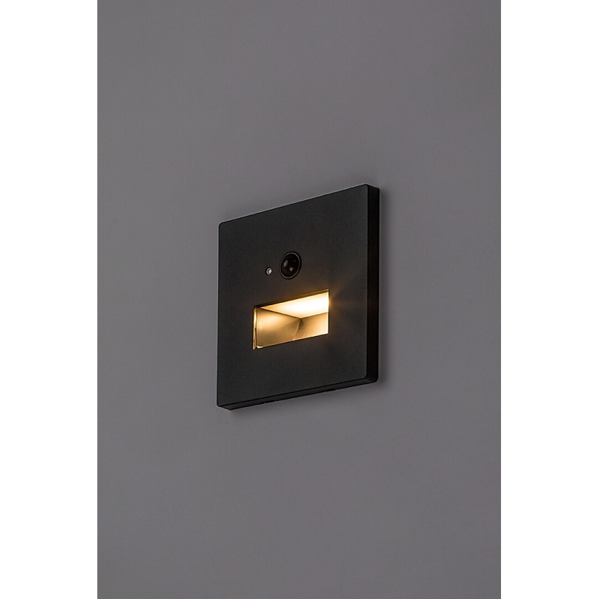 Rabalux - LED-trappearmatur med bevægelses- og skumringssensor LED/1W/230V 3000/4500/6500K sort