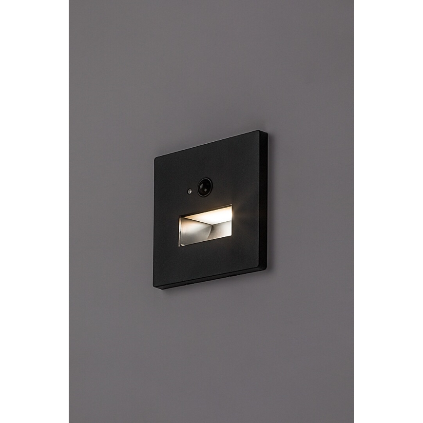Rabalux - LED-trappearmatur med bevægelses- og skumringssensor LED/1W/230V 3000/4500/6500K sort