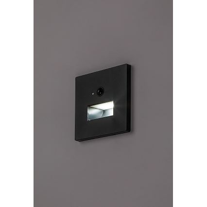 Rabalux - LED-trappearmatur med bevægelses- og skumringssensor LED/1W/230V 3000/4500/6500K sort
