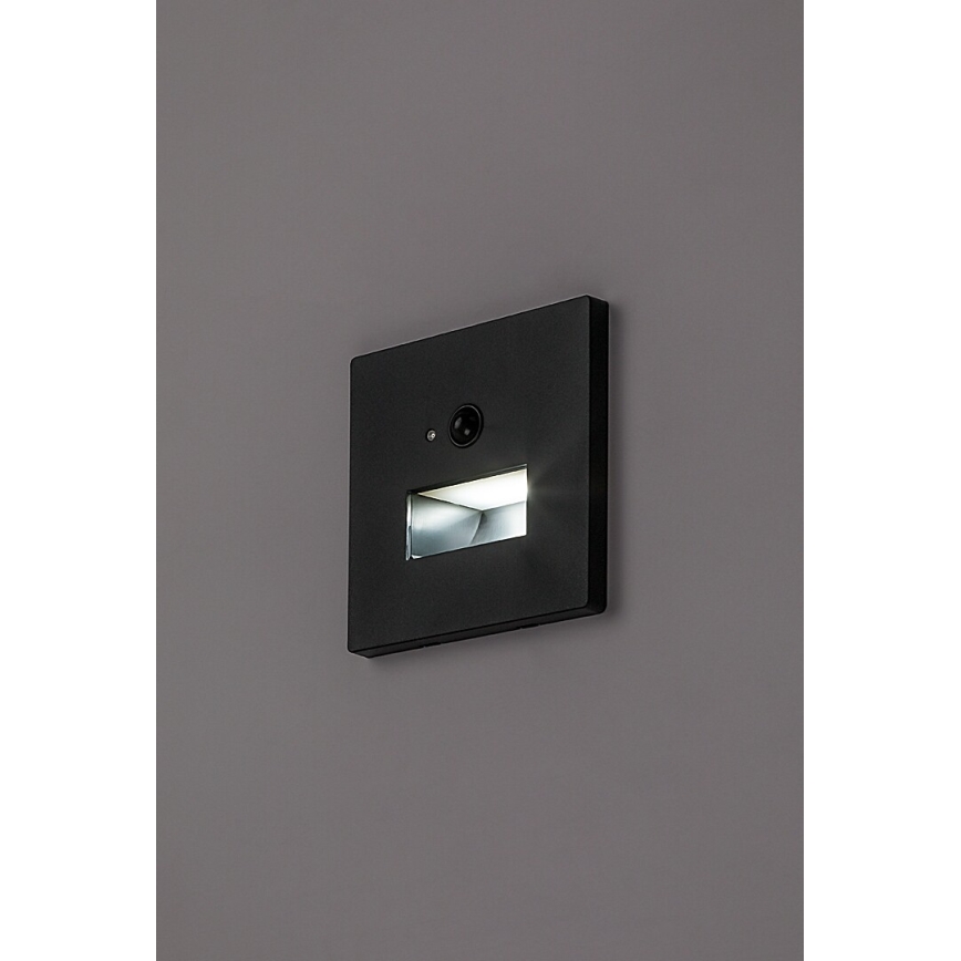 Rabalux - LED-trappearmatur med bevægelses- og skumringssensor LED/1W/230V 3000/4500/6500K sort