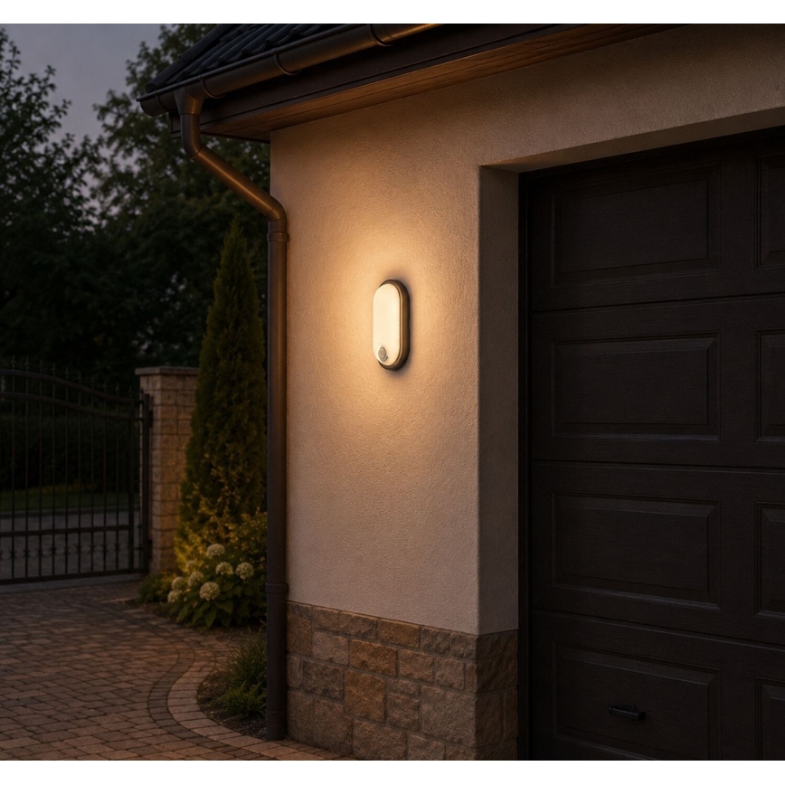 Rabalux - LED udendørs loftlampe med sensor LED/15W/230V IP65 sort