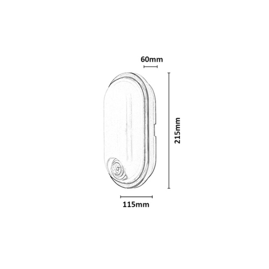 Rabalux - LED udendørs loftlampe med sensor LED/15W/230V IP65 hvid