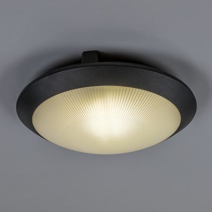 Rabalux - Udendørs loftlampe 1xE27/9W/230V IP65 Ø 30 cm sort