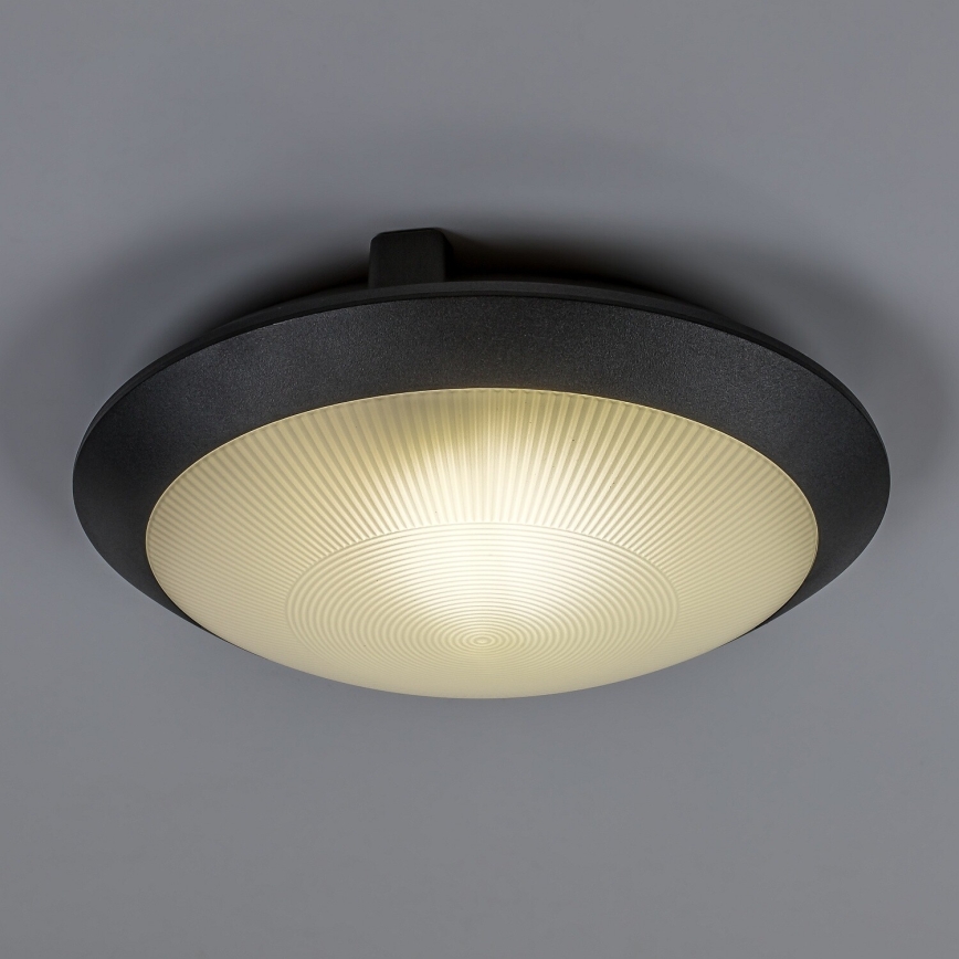 Rabalux - Udendørs loftlampe med bevægelsessensor 1xE27/9W/230V IP65 Ø 30 cm sort