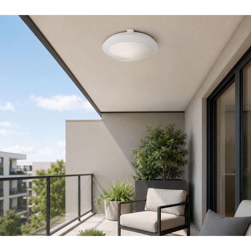 Rabalux - Udendørs loftlampe 1xE27/9W/230V IP65 Ø 30 cm hvid