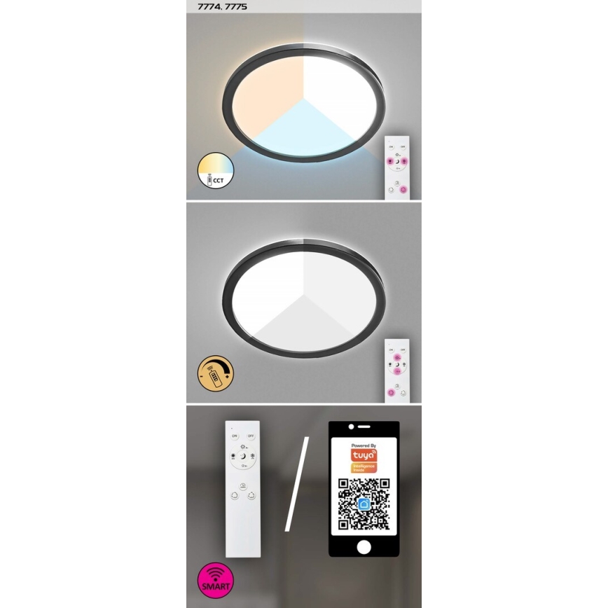 Rabalux - Dæmpbar udendørs LED-loftlampe LED/15W/230V Wi-Fi Tuya 2700-6500K IP44 + fjernbetjening