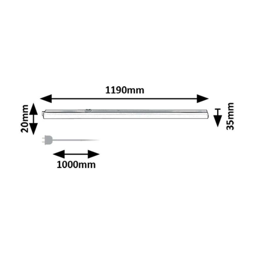 Rabalux - LED underskabslampe LED/16W/230V 3000/4000K hvid