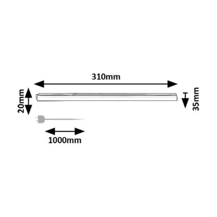 Rabalux - LED underskabslampe LED/4W/230V 3000/4000K sort