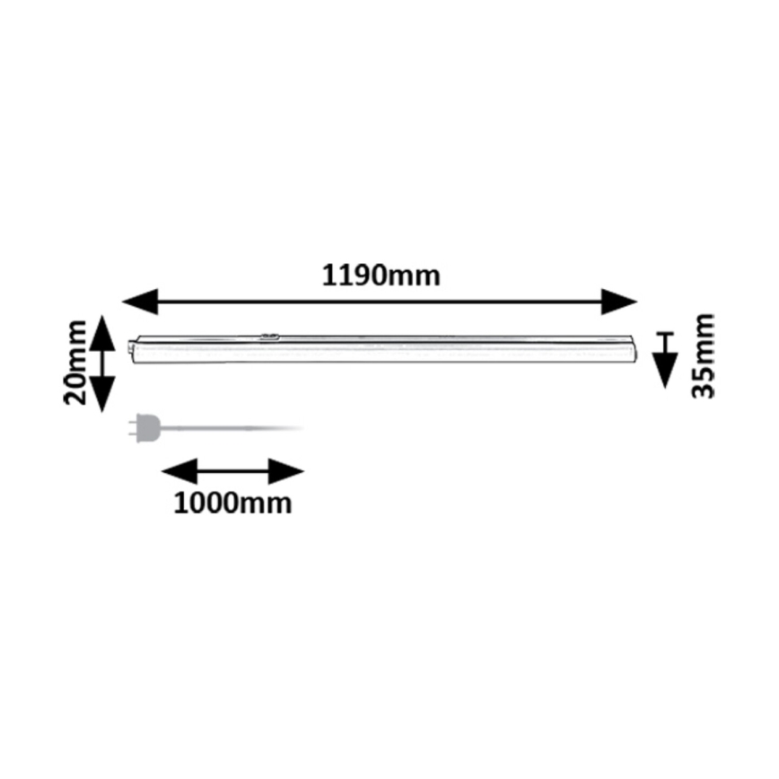 Rabalux - LED underskabslampe LED/16W/230V 3000/4000K sort