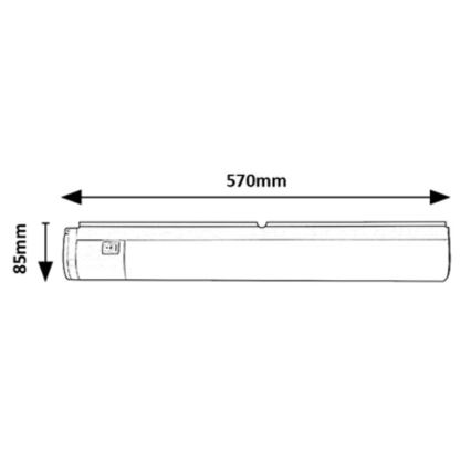 Rabalux - LED underskabslampe med skuffe LED/17W/230V 4000K IP44 sort 57 cm