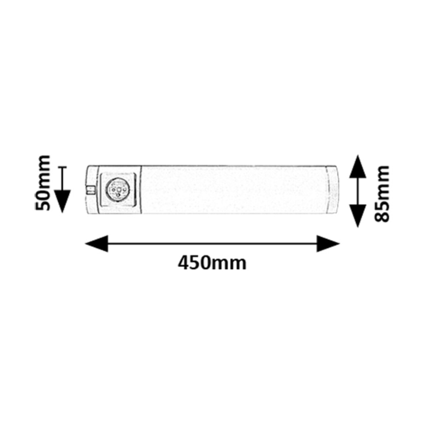 Rabalux - LED underskabslampe med skuffe LED/5W/230V 4000K 45 cm sølvfarvet