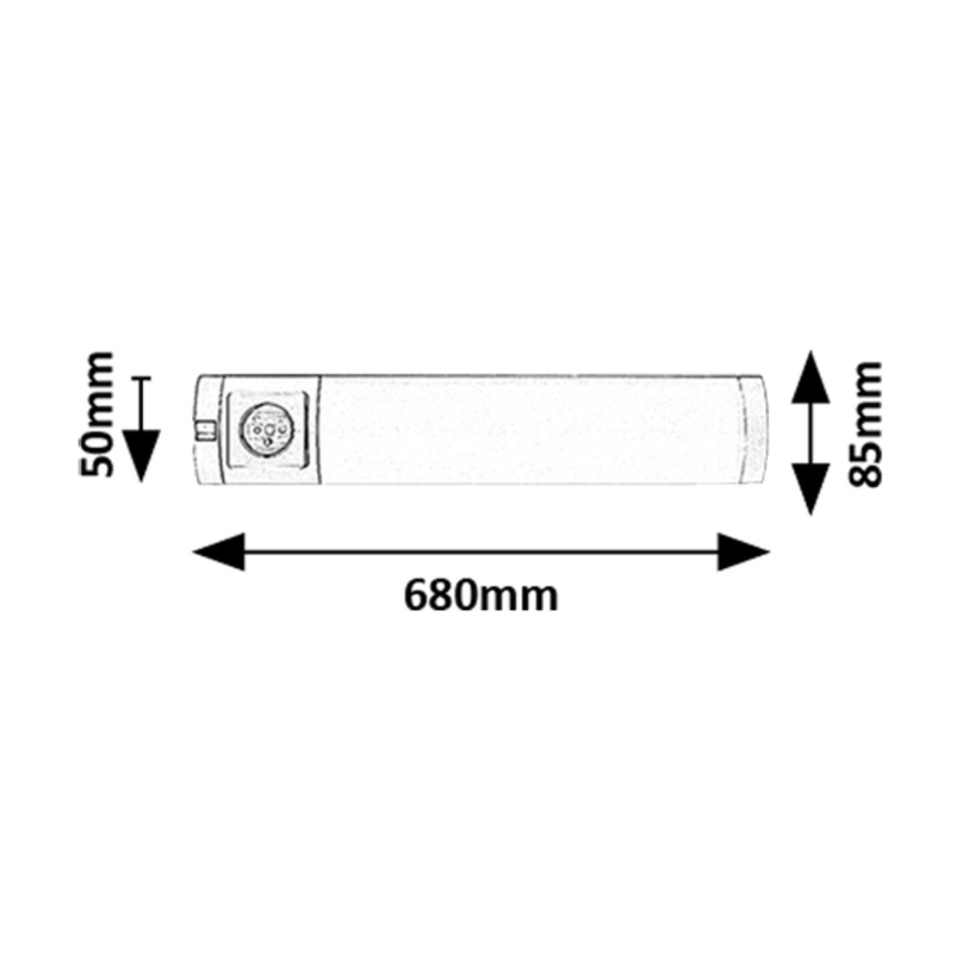 Rabalux - LED underskabslampe med skuffe LED/8W/230V 4000K 68 cm sølvfarvet