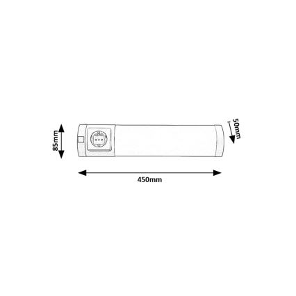 Rabalux - LED underskabslampe med skuffe LED/5W/230V 4000K 45 cm mat krom