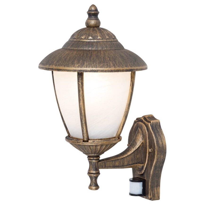 Rabalux - Udendørs væglampe med sensor 1xE27/60W/230V IP43 guld