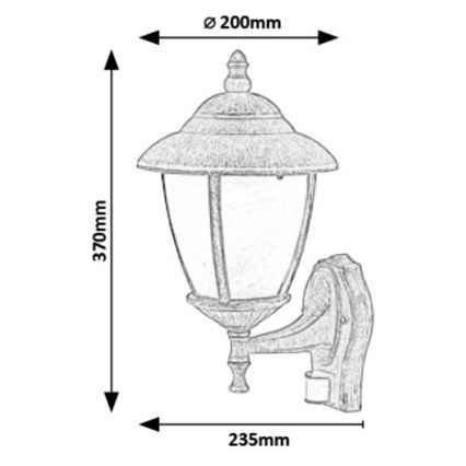 Rabalux - Udendørs væglys med sensor 1xE27/60W/230V IP43 gylden