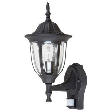 Rabalux - Udendørs væglampe med sensor 1xE27/60W/230V IP43 sort