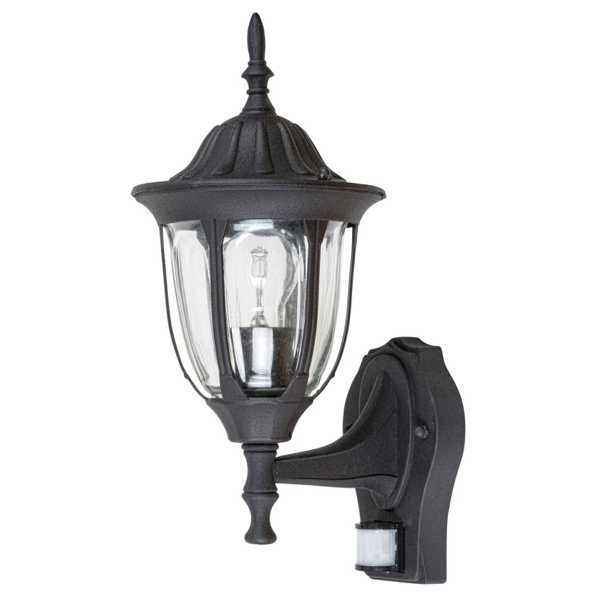 Rabalux - Udendørs væglampe med sensor 1xE27/60W/230V IP43 sort