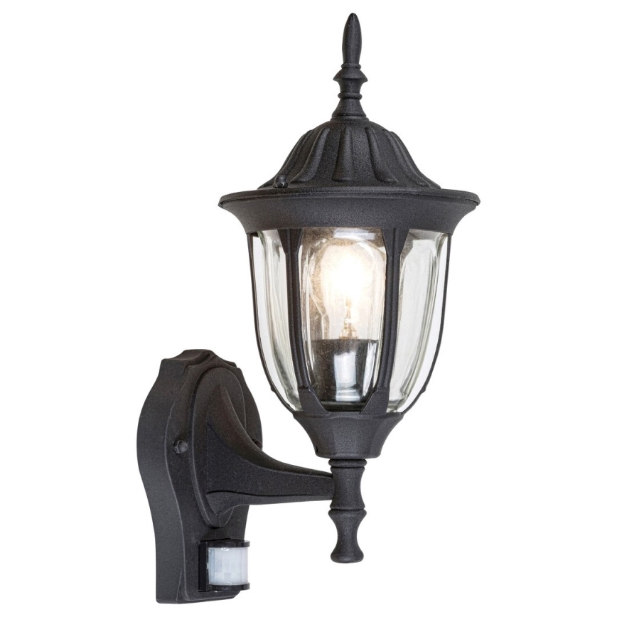 Rabalux - Udendørs væglampe med sensor 1xE27/60W/230V IP43 sort