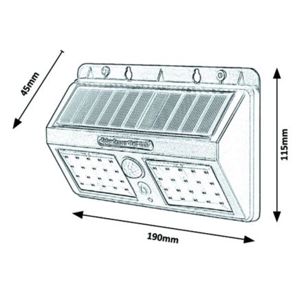 Rabalux - LED solcelle væglampe med sensor IP44 1200 mAh