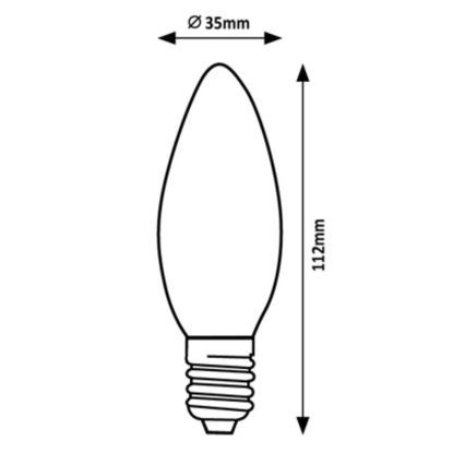 Rabalux - LED-pære C35 E14/2W/230V 3000K Energiklasse A