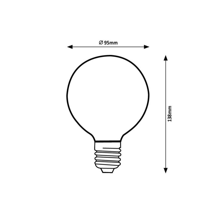 Rabalux - LED-pære FILAMENT G95 E27/7W/230V 2700K