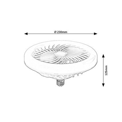 Rabalux - Dæmpbar LED-pære med ventilator SMD E27/16W/230V 3000-6500K + fjernbetjening