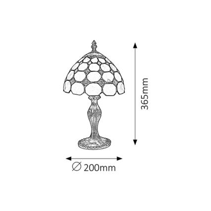 Rabalux - Tiffany-bordlampe m. farvet glas 1xE14/40W/230V