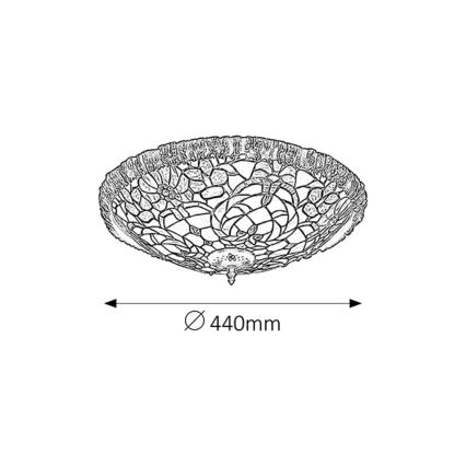 Rabalux - Tiffany-stil loftlampe i glasmosaik 2xE27/60W/230V Ø44 cm