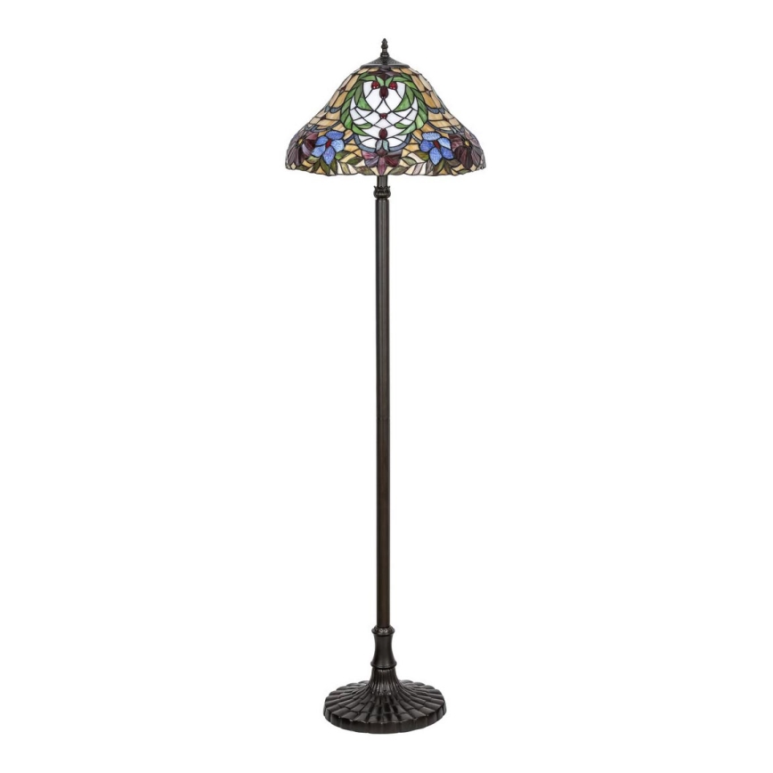 Rabalux - Tiffany-gulvlampe m. farvet glas 2xE27/60W/230V