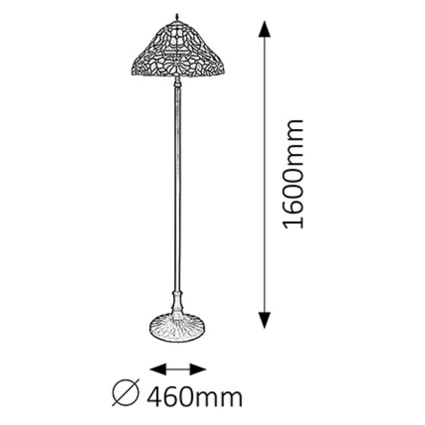 Rabalux - Tiffany-gulvlampe m. farvet glas 2xE27/60W/230V