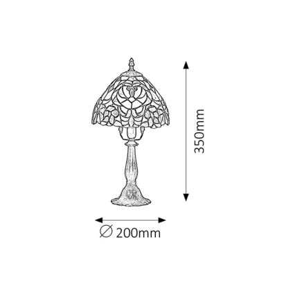 Rabalux - Tiffany-bordlampe m. farvet glas 1xE14/40W/230V