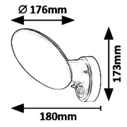 Rabalux 8135 - Udendørs LED væglampe med sensor VARNA LED/12W/230V IP54