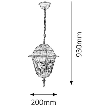 Rabalux - Udendørs loftslampe 1xE27/60W/230V