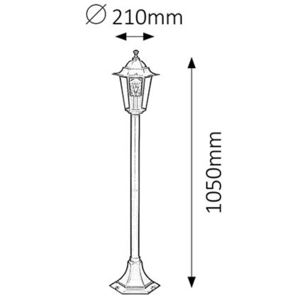 Rabalux - Udendørslampe 1xE27/60W/230V 105 cm