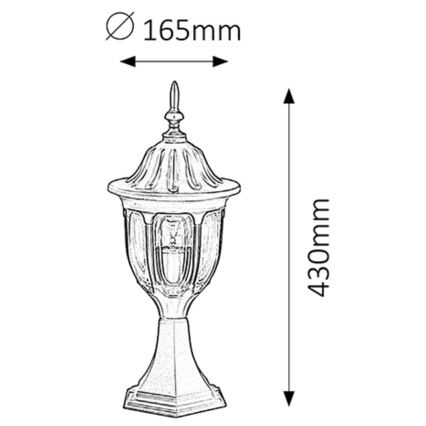 Rabalux 8343 - Udendørslampe MILANO 1xE27/60W/230V