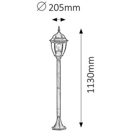 Rabalux - Udendørslampe 1xE27/100W/230V IP44 113 cm