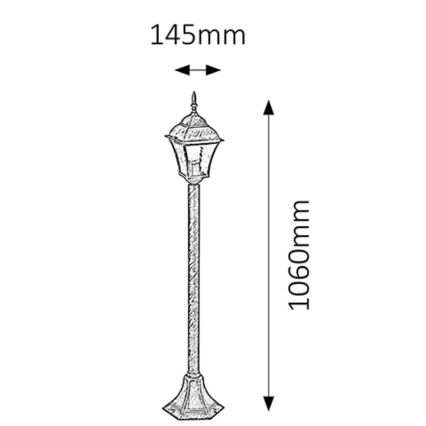 Rabalux 8395 - Udendørslampe TOSCANA 1xE27/60W/230V IP44