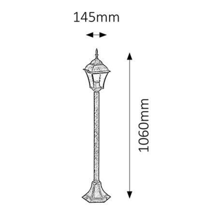 Rabalux - Udendørslampe 1xE27/60W/230V IP44