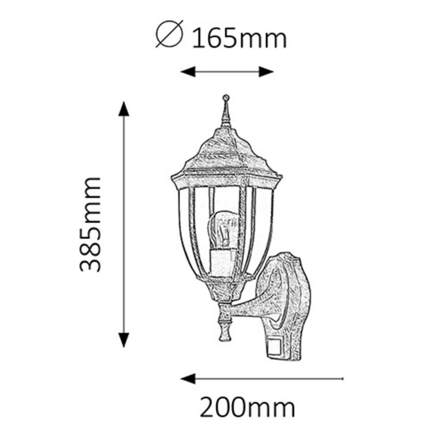 Rabalux - Udendørs lys med sensor 1xE27/60W/230V