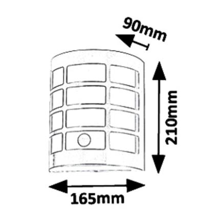 Rabalux 8800 - Udendørs væglampe med sensor SEVILLA 1xE27/11W/230V IP44