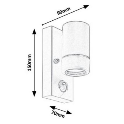 Rabalux - Udendørs væglampe med sensor 1xGU10/10W/230V IP44 sort