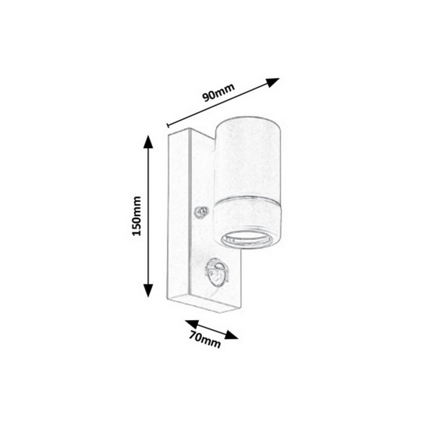 Rabalux - Udendørs væglampe med sensor 1xGU10/10W/230V IP44 sort