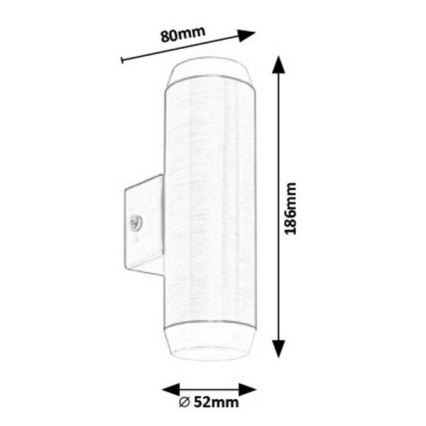 Rabalux - Udendørs LED væglampe 2xLED/4W/230V saténový mat krom IP44