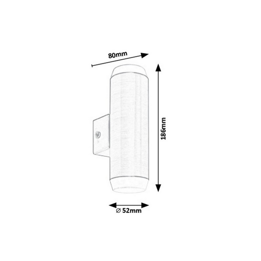 Rabalux - Udendørs LED væglampe 2xLED/4W/230V saténový mat krom IP44