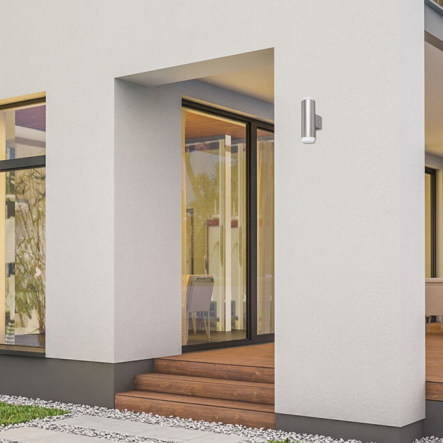 Rabalux - Udendørs LED væglampe 2xLED/4W/230V saténový mat krom IP44