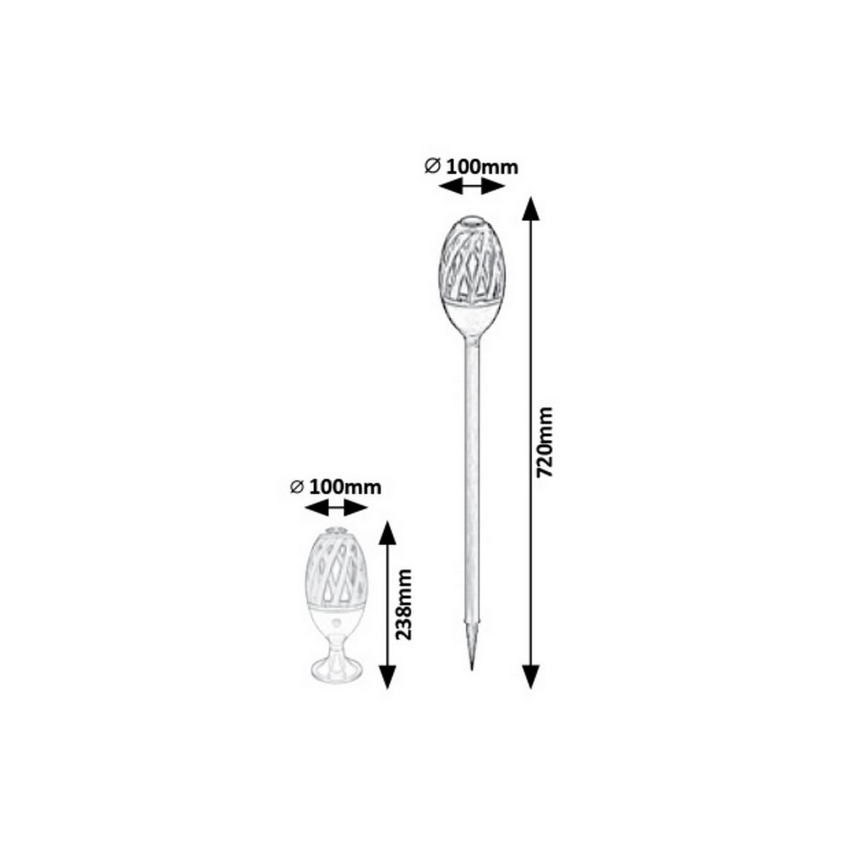 Rabalux - LED udendørsbelysning LED/5W/med genopladeligt USB-batteri IP65