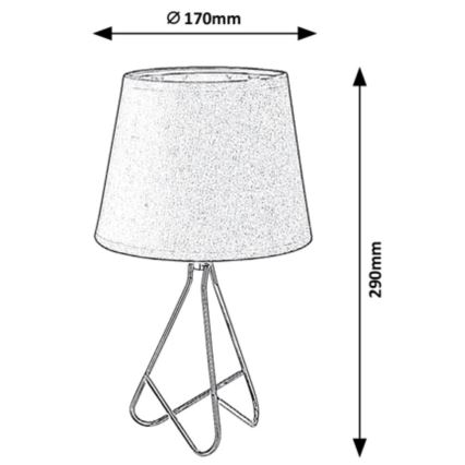 Rabalux - Bordlampe 1xE14/40W/230V grå/skinnende krom
