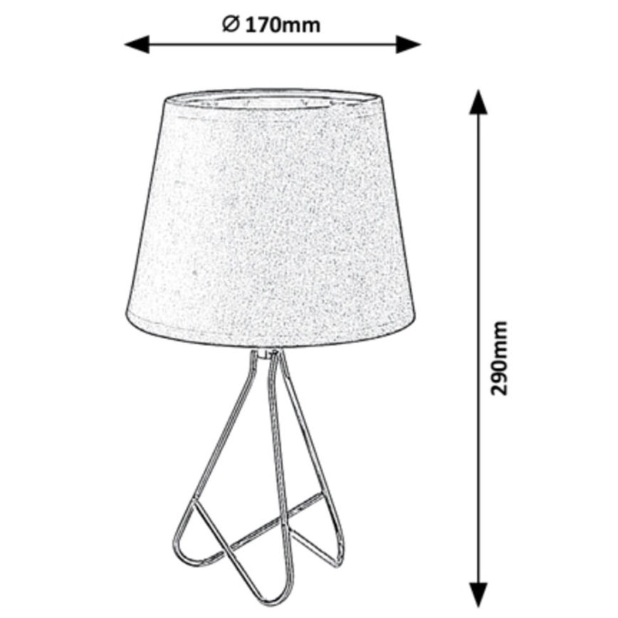 Rabalux - Bordlampe 1xE14/40W/230V grå/skinnende krom