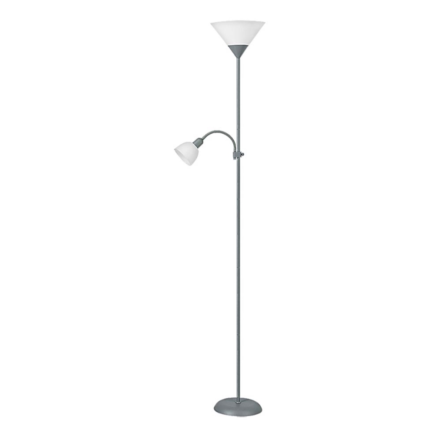 Rabalux - Gulvlampe 1xE27/100W+E14/25W grå/hvid